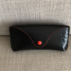 Ray-Ban Ferrari Eye wear case with Red Stitching